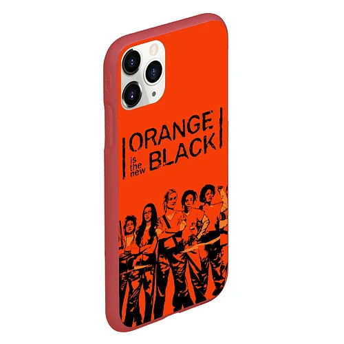 Чехол iPhone 11 Pro матовый ORANGE IS THE NEW BLACK / 3D-Красный – фото 2