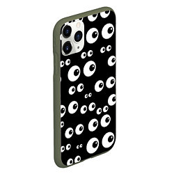 Чехол iPhone 11 Pro матовый Глазастый, цвет: 3D-темно-зеленый — фото 2