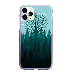 Чехол iPhone 11 Pro матовый Firewatch Wood, цвет: 3D-светло-сиреневый