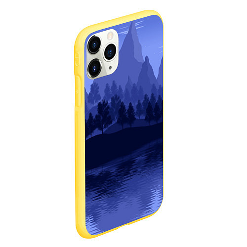 Чехол iPhone 11 Pro матовый Firewatch Mountains / 3D-Желтый – фото 2