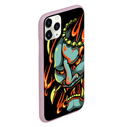 Чехол iPhone 11 Pro матовый Демон Они, цвет: 3D-розовый — фото 2