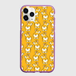 Чехол iPhone 11 Pro матовый Маленькие Корги, цвет: 3D-фиолетовый