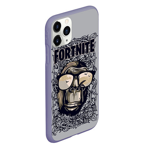 Чехол iPhone 11 Pro матовый Fortnite Monkey / 3D-Серый – фото 2
