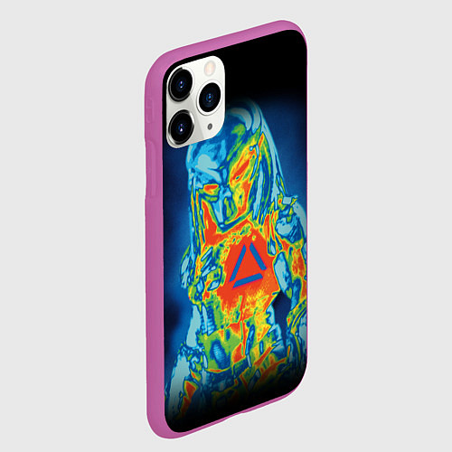 Чехол iPhone 11 Pro матовый Predator Vision / 3D-Фиолетовый – фото 2