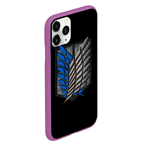 Чехол iPhone 11 Pro матовый Стальные крылья / 3D-Фиолетовый – фото 2