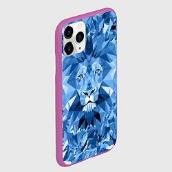 Чехол iPhone 11 Pro матовый Сине-бело-голубой лев, цвет: 3D-фиолетовый — фото 2