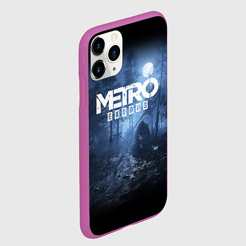Чехол iPhone 11 Pro матовый Metro Exodus: Dark Moon / 3D-Фиолетовый – фото 2