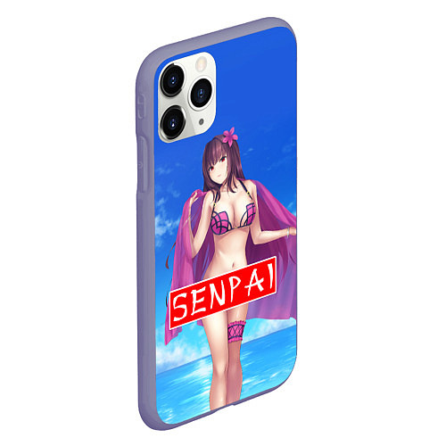 Чехол iPhone 11 Pro матовый Senpai: Summer Girl / 3D-Серый – фото 2