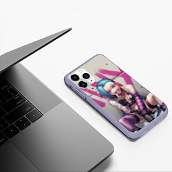 Чехол iPhone 11 Pro матовый Jinx: LoL, цвет: 3D-светло-сиреневый — фото 2