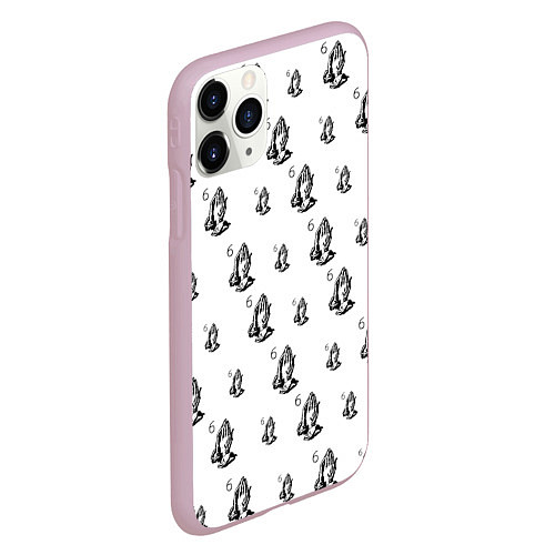Чехол iPhone 11 Pro матовый Drake - six / 3D-Розовый – фото 2