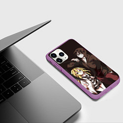 Чехол iPhone 11 Pro матовый Angels of Death, цвет: 3D-фиолетовый — фото 2