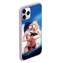 Чехол iPhone 11 Pro матовый Sona & Akali: LoL, цвет: 3D-розовый — фото 2