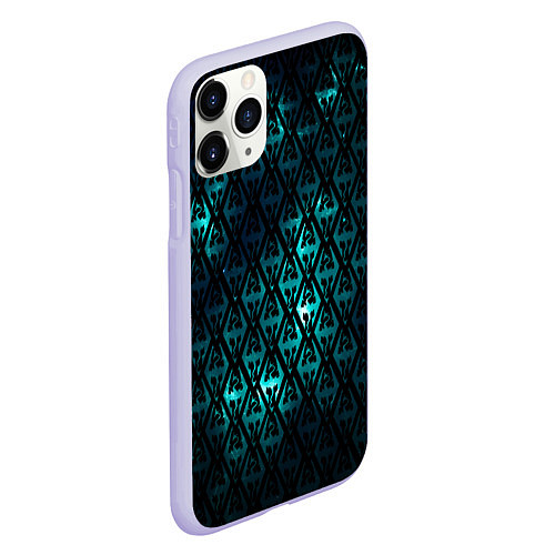 Чехол iPhone 11 Pro матовый TES: Blue Pattern / 3D-Светло-сиреневый – фото 2