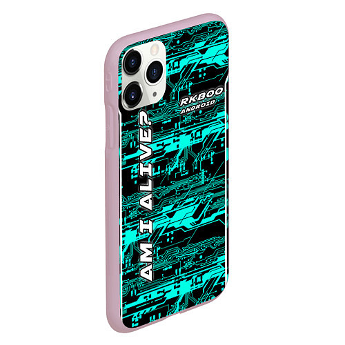 Чехол iPhone 11 Pro матовый Detroit: RK800 AM I ALIVE? / 3D-Розовый – фото 2