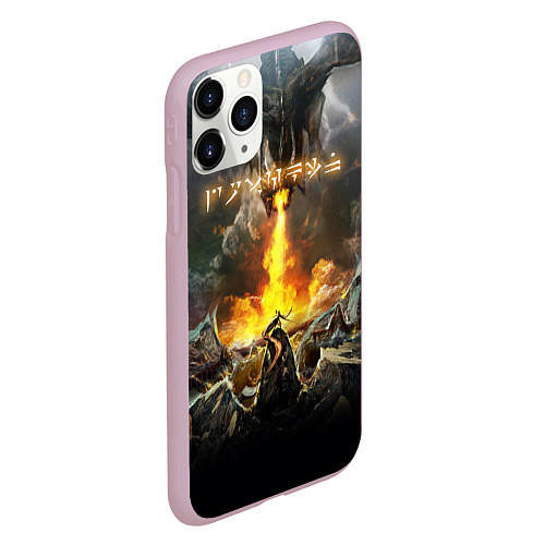 Чехол iPhone 11 Pro матовый TES: Dragon Flame / 3D-Розовый – фото 2