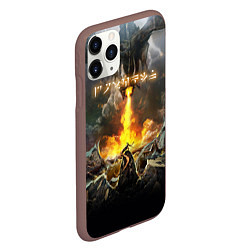 Чехол iPhone 11 Pro матовый TES: Dragon Flame, цвет: 3D-коричневый — фото 2