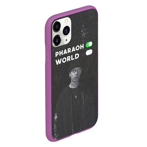 Чехол iPhone 11 Pro матовый Pharaon On, World Off / 3D-Фиолетовый – фото 2
