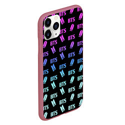 Чехол iPhone 11 Pro матовый BTS: Neon Gradient, цвет: 3D-малиновый — фото 2