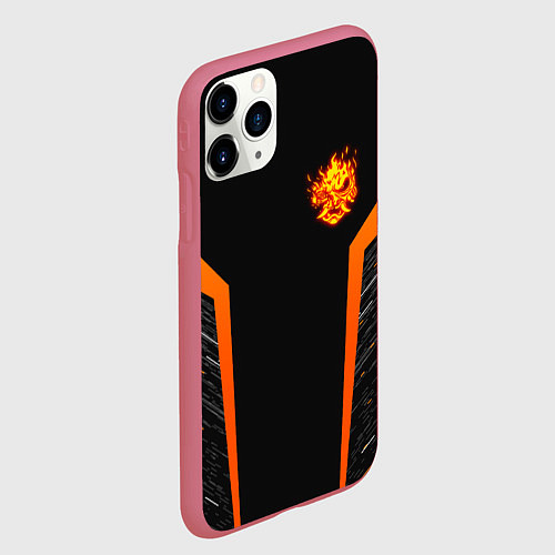 Чехол iPhone 11 Pro матовый Cyberpunk 2077: Samurai Style / 3D-Малиновый – фото 2