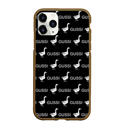 Чехол iPhone 11 Pro матовый GUSSI: Black Pattern, цвет: 3D-коричневый