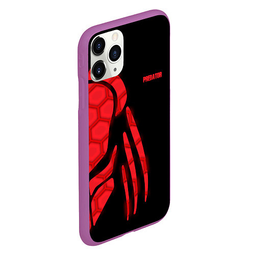 Чехол iPhone 11 Pro матовый Predator: Red Light / 3D-Фиолетовый – фото 2