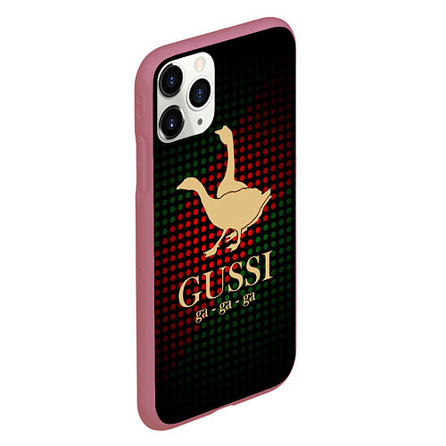 Чехол iPhone 11 Pro матовый GUSSI EQ Style / 3D-Малиновый – фото 2
