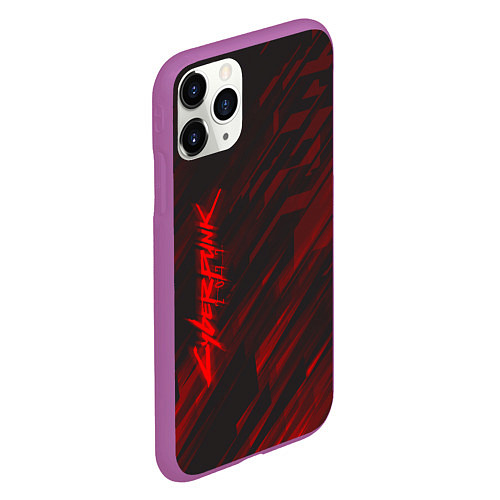 Чехол iPhone 11 Pro матовый Cyberpunk 2077: Red Breaks / 3D-Фиолетовый – фото 2