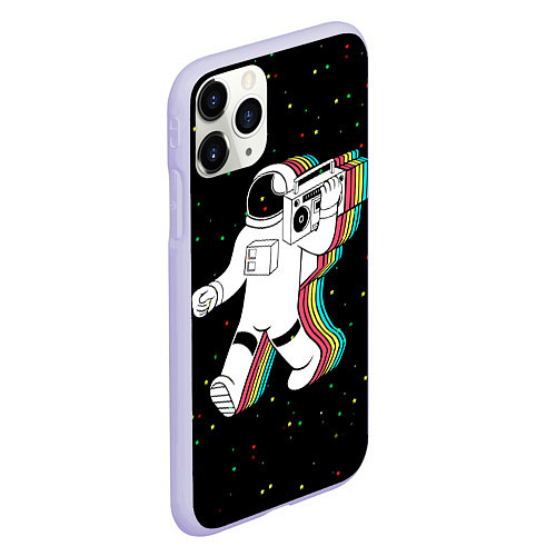 Чехол iPhone 11 Pro матовый Космонавт с магнитофоном / 3D-Светло-сиреневый – фото 2