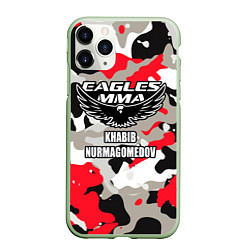 Чехол iPhone 11 Pro матовый Khabib Nurmagomedov: Red Camo, цвет: 3D-салатовый