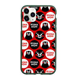 Чехол iPhone 11 Pro матовый Kumamon Pattern, цвет: 3D-темно-зеленый