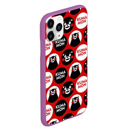 Чехол iPhone 11 Pro матовый Kumamon Pattern / 3D-Фиолетовый – фото 2