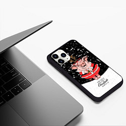 Чехол iPhone 11 Pro матовый Merry Christmas 2019, цвет: 3D-черный — фото 2