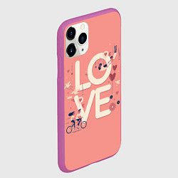 Чехол iPhone 11 Pro матовый Любящая пара, цвет: 3D-фиолетовый — фото 2