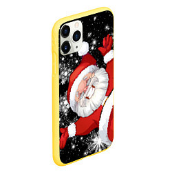 Чехол iPhone 11 Pro матовый Веселый Санта, цвет: 3D-желтый — фото 2