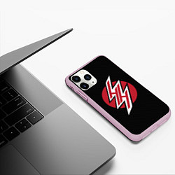 Чехол iPhone 11 Pro матовый Hentai: Black Heaven, цвет: 3D-розовый — фото 2