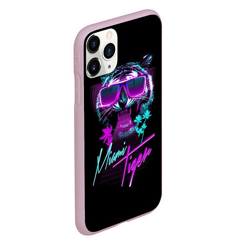 Чехол iPhone 11 Pro матовый Miami Tiger / 3D-Розовый – фото 2