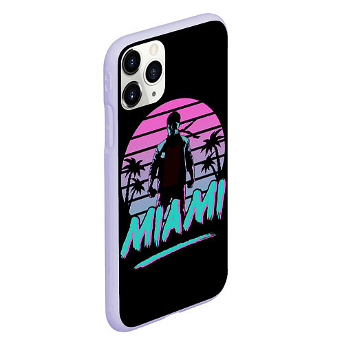 Чехол iPhone 11 Pro матовый Майами / 3D-Светло-сиреневый – фото 2