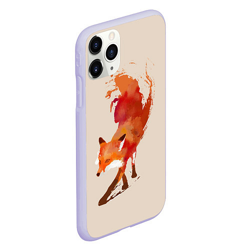 Чехол iPhone 11 Pro матовый Paint Fox / 3D-Светло-сиреневый – фото 2