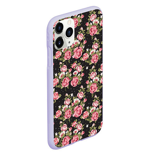Чехол iPhone 11 Pro матовый Брендовые цветы / 3D-Светло-сиреневый – фото 2