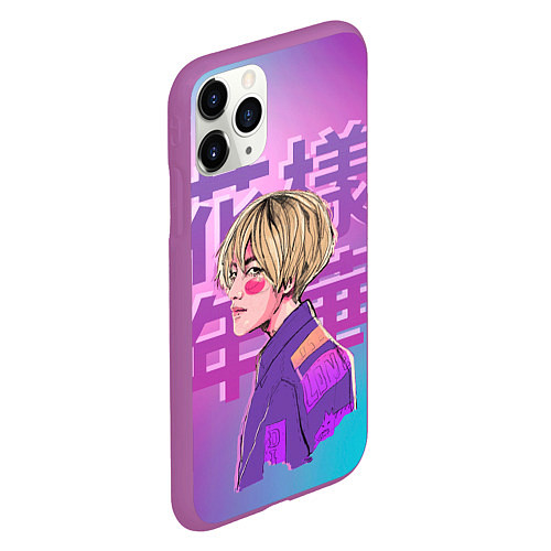 Чехол iPhone 11 Pro матовый Taehyung BTS / 3D-Фиолетовый – фото 2