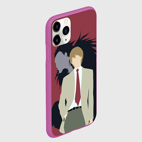 Чехол iPhone 11 Pro матовый Тетрадь смерти - Лайт и Рюк / 3D-Фиолетовый – фото 2