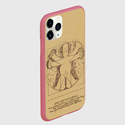 Чехол iPhone 11 Pro матовый Гомер Да Винчи, цвет: 3D-малиновый — фото 2
