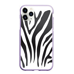 Чехол iPhone 11 Pro матовый Африканская зебра, цвет: 3D-светло-сиреневый