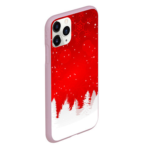 Чехол iPhone 11 Pro матовый Christmas pattern / 3D-Розовый – фото 2