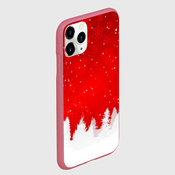 Чехол iPhone 11 Pro матовый Christmas pattern, цвет: 3D-малиновый — фото 2