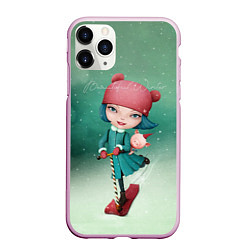 Чехол iPhone 11 Pro матовый Beautiful Winter, цвет: 3D-розовый