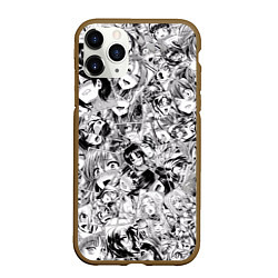 Чехол iPhone 11 Pro матовый Manga Ahegao, цвет: 3D-коричневый