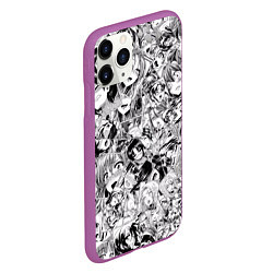 Чехол iPhone 11 Pro матовый Manga Ahegao, цвет: 3D-фиолетовый — фото 2