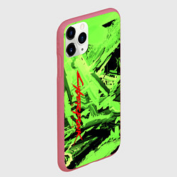 Чехол iPhone 11 Pro матовый Cyberpunk 2077: Green Breaks, цвет: 3D-малиновый — фото 2