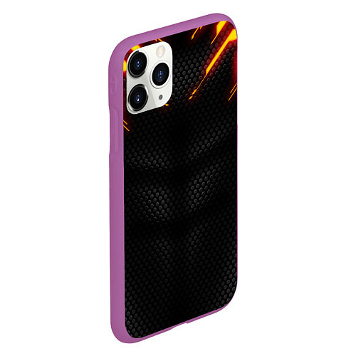 Чехол iPhone 11 Pro матовый Cyberpunk 2077: Android / 3D-Фиолетовый – фото 2